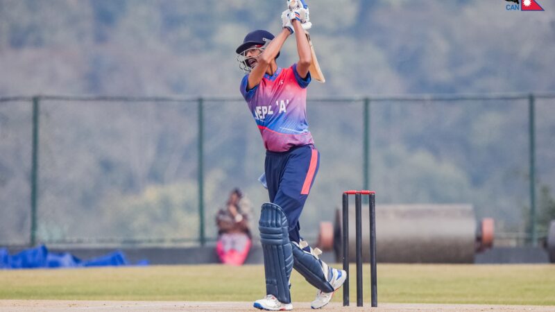 क्यानडा-११ विरुद्ध नेपाल ‘ए’ को लगातार गुम्यो २ विकेट