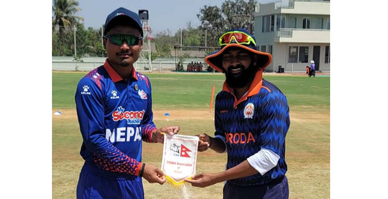 टस हारेर बरोडाविरुद्ध पहिले ब्याटिङ गर्दै नेपाल