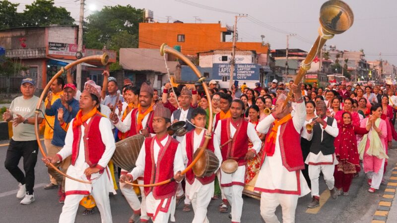 पोखराको बिरौटामा जारी कोटिहोमको रात्री कालिन पैदल यात्रा सम्पन्न