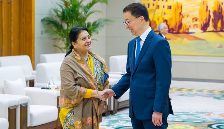 पूर्व राष्ट्रपति भण्डारी र चीनका उपराष्ट्रपति हान चेङबीच भेटवार्ता