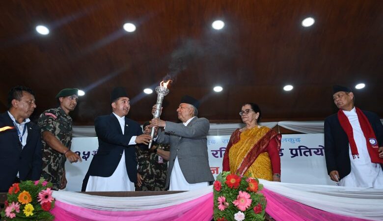 खेलाडी उत्पादनको प्रमुख र प्रारम्भिक जग भनेकै गाउँ र विद्यालय हुन : राष्ट्रपति पौडेल