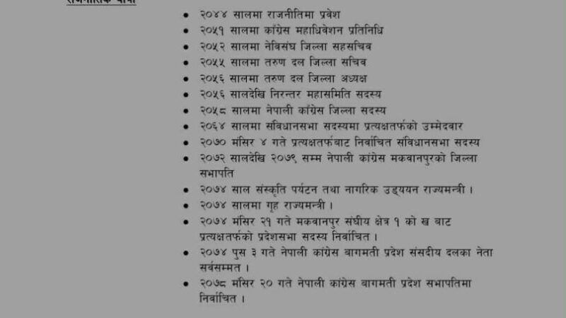 नेपाली कांग्रेस बागमती प्रदेश संसदीय दलको नेतामा बानियाँ निर्वाचित