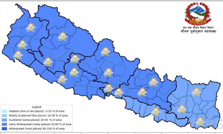 दाङ, बाँके, बर्दियामा अति भारीसम्म वर्षा दाङ, बाँके, बर्दियामा अति भारीसम्म वर्षा