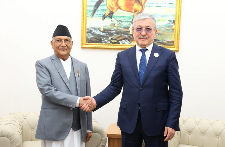 प्रधानमन्त्री ओली र किर्गिज गणतन्त्रका मन्त्रिपरिषद्का अध्यक्ष कासिमालिभबीच भेटवार्ता
