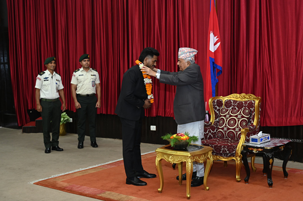 खेलाडीको खेलक्षेत्रमा भविष्य सुरक्षित गर्नेतर्फ सरकारले ध्यान दिनुपर्छः राष्ट्रपति पौडेल खेलाडीको खेलक्षेत्रमा भविष्य सुरक्षित गर्नेतर्फ सरकारले ध्यान दिनुपर्छः राष्ट्रपति पौडेल