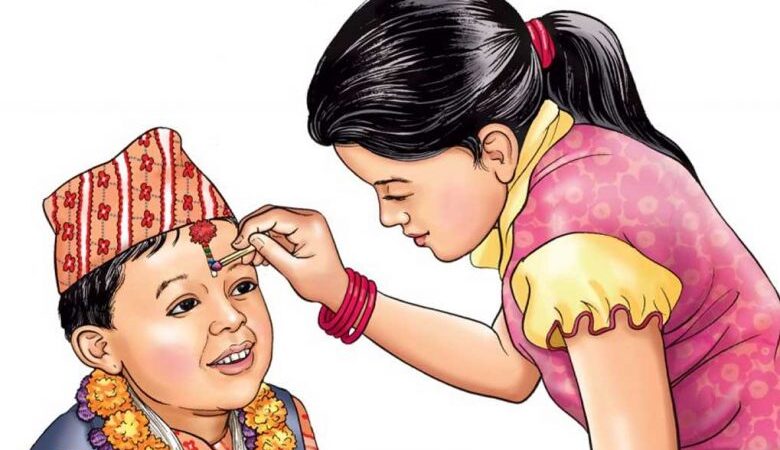 भाइटीका लगाइदिने दिदीबहिनी पूर्व र लगाइमाग्ने दाजुभाइ पश्चिम फर्केर टीका लगाउनु उत्तम