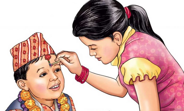 भाइटीका लगाइदिने दिदीबहिनी पूर्व र लगाइमाग्ने दाजुभाइ पश्चिम फर्केर टीका लगाउनु उत्तम भाइटीका लगाइदिने दिदीबहिनी पूर्व र लगाइमाग्ने दाजुभाइ पश्चिम फर्केर टीका लगाउनु उत्तम