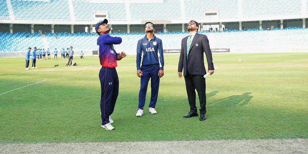 क्रिकेटः अमेरिकाद्वारा नेपाल सामू २६३ रनको लक्ष्य प्रस्तुत क्रिकेटः अमेरिकाद्वारा नेपाल सामू २६३ रनको लक्ष्य प्रस्तुत