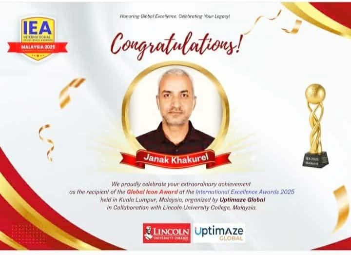 निर्देशक जनकराज खकुरेललाई ‘ग्लोबल आइकन अवार्ड’द्वारा सम्मान