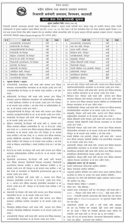निजामती अस्पतालले माग्यो ३२ कर्मचारी « रिपोर्टर्स नेपाल