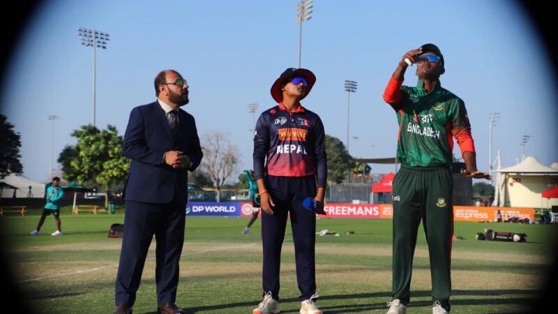 यु–१९ एसिया कपः नेपालद्वारा बङ्गलादेशसामु १३१ रनको लक्ष्य यु–१९ एसिया कपः नेपालद्वारा बङ्गलादेशसामु १३१ रनको लक्ष्य