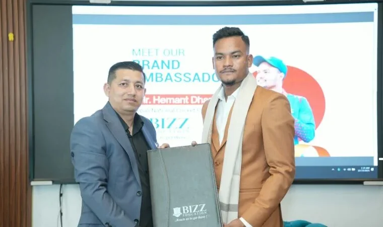 क्रिकेट खेलाडी धामी बिज एजुकेशनका ब्रान्ड एम्बासडर