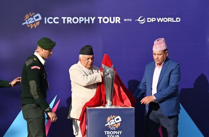 टि- 20 विश्व कपको ट्रफी नेपालमा