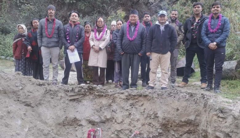 म्याग्दीको महभीरमा वडा कार्यालय भवन निर्माण सुरु