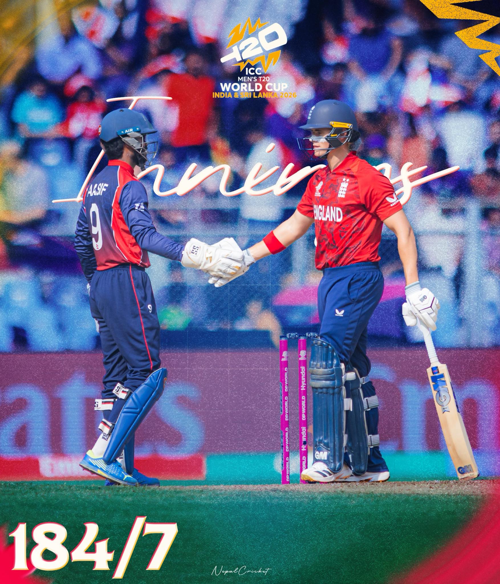 नेपालसामु इंग्ल्याण्डको १८५ रनको लक्ष्य प्रस्तुत « रिपोर्टर्स नेपाल