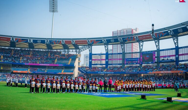 टी–२० विश्वकपमा नेपाल र वेष्ट इन्डिज खेल्दै, नेपालले गुमायो चौथो विकेट टी–२० विश्वकपमा नेपाल र वेष्ट इन्डिज खेल्दै, नेपालले गुमायो चौथो विकेट