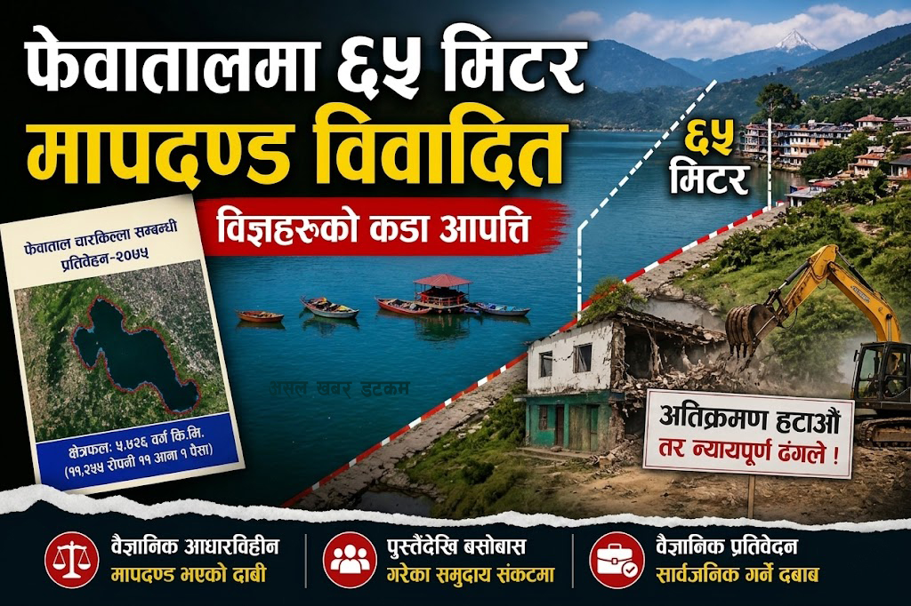 फेवा मापदण्डमा विज्ञको आपत्ति: ६५ मिटरको रेखालाई ‘वैज्ञानिक आधारविहीन’ को संज्ञा