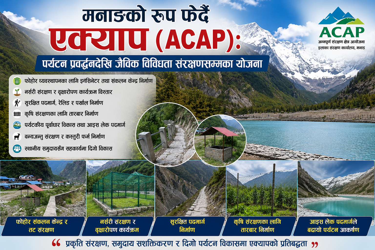 मनाङमा संरक्षण र पर्यटन प्रवर्द्धनका विविध कार्यक्रम : ACAP र स्थानीयको सहकार्यमा विकास