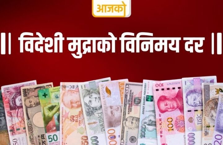 आजका लागि विदेशी मुद्राको विनिमयदर