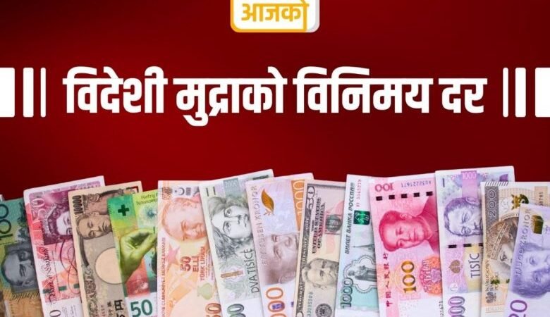आजका लागि विदेशी मुद्राको विनिमयदर